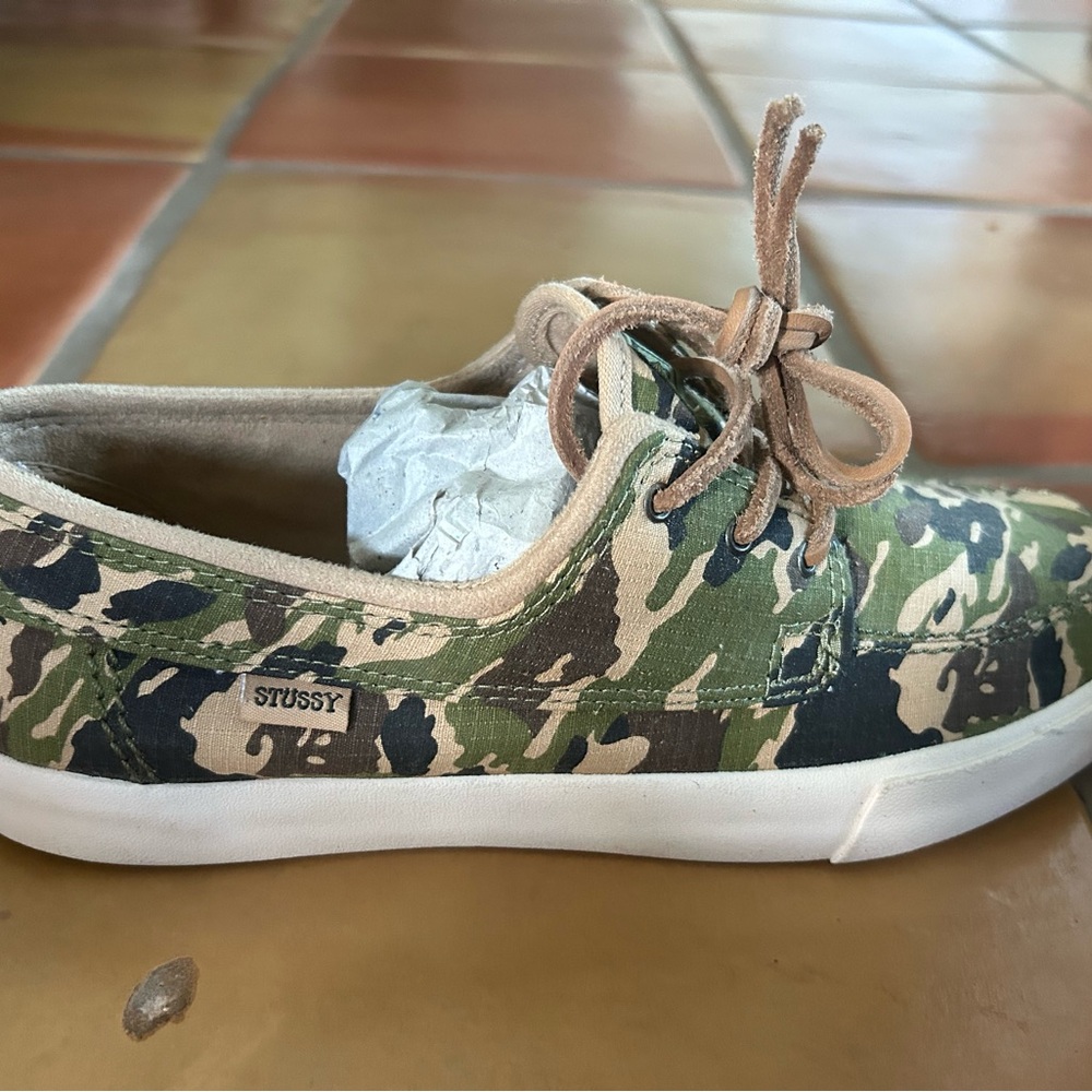 Stussy Men Green Camouflage Sneakers